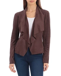 Bagatelle Faux-Suede Drape-Front Jacket