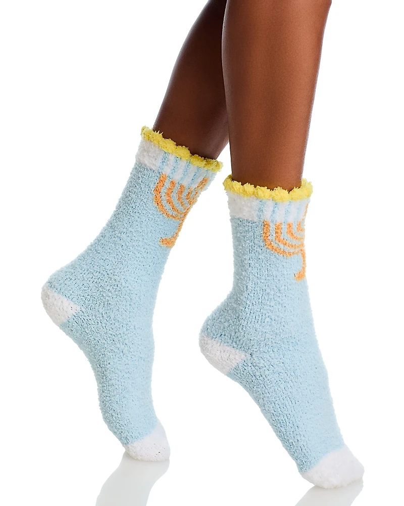 Pj Salvage Cozy Grippers Crew Socks
