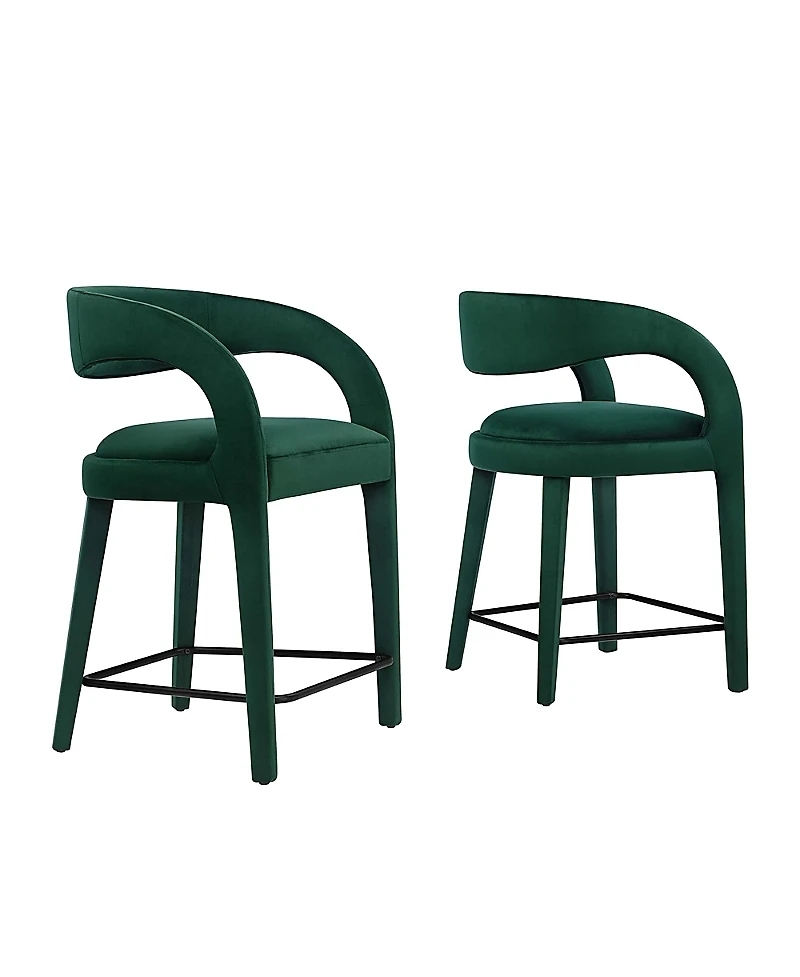 Modway Pinnacle Performance Velvet Counter Stool Set of 2