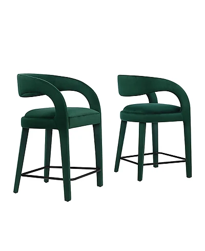 Modway Pinnacle Performance Velvet Counter Stool Set of 2