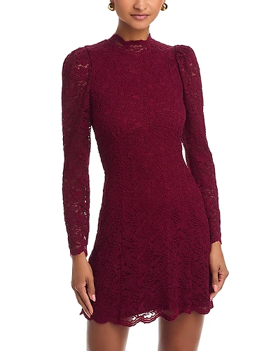 Aqua Lace Mock Neck Dress - Exclusive