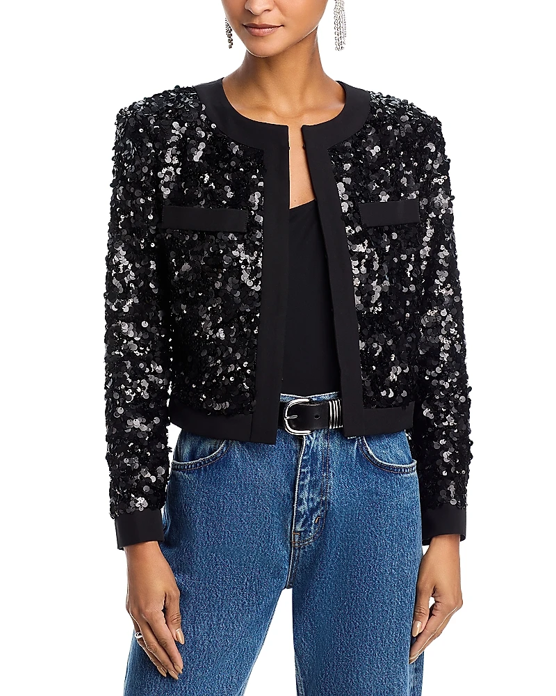 Aqua x Salvatore Rizza Sequinned Two Pocket Blazer - Exclusive
