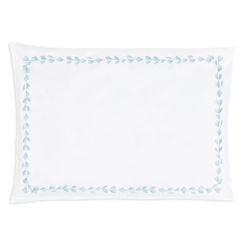 Christian Fischbacher Foglia Embroidered Sateen Pillowcase, Standard