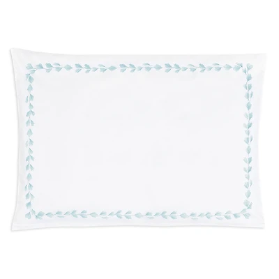 Christian Fischbacher Foglia Embroidered Sateen Pillowcase, Standard