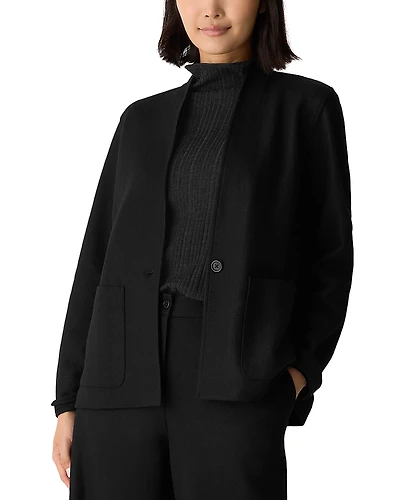 Eileen Fisher Wool High Collar Jacket