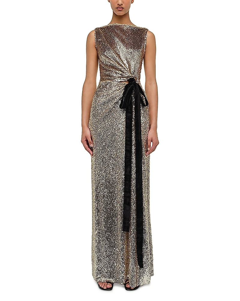 Simkhai Felicity Draped Sequin Gown