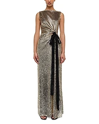 Simkhai Felicity Draped Sequin Gown