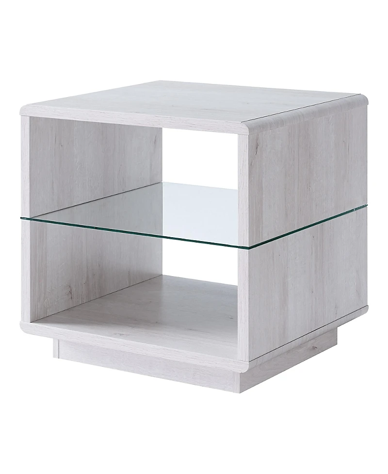 Furniture of America Erlin 22 Glass Shelf End Table