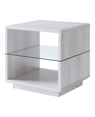 Furniture of America Erlin 22 Glass Shelf End Table