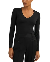 Reiss Maeve Silk Blend Long Sleeve Top