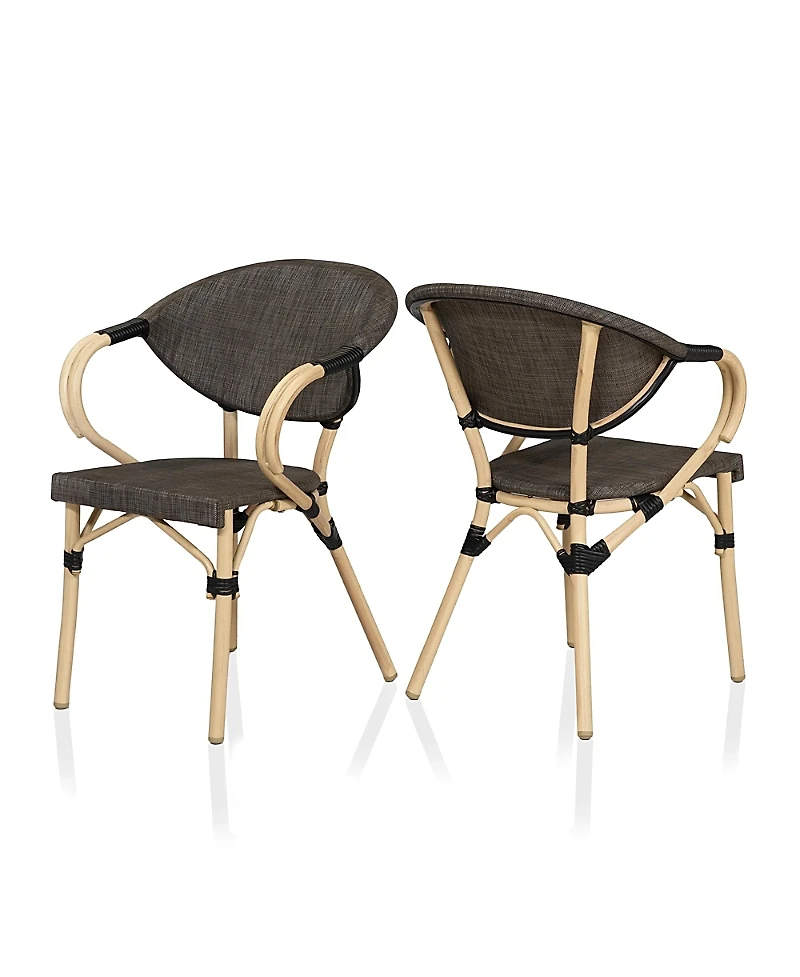 Furniture of America Madison Aluminum Patio Arm Chairs, Set 2