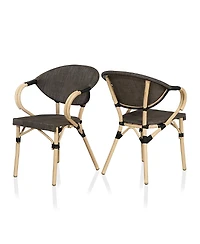 Furniture of America Madison Aluminum Patio Arm Chairs, Set 2