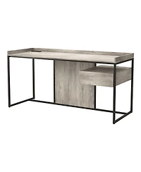 Furniture of America Tioga Steel Base 1-Drawer Writing Desk with USBs and Outlets