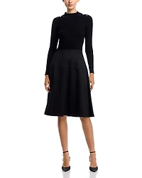 T Tahari Mock Neck Long Sleeve Dress - Exclusive