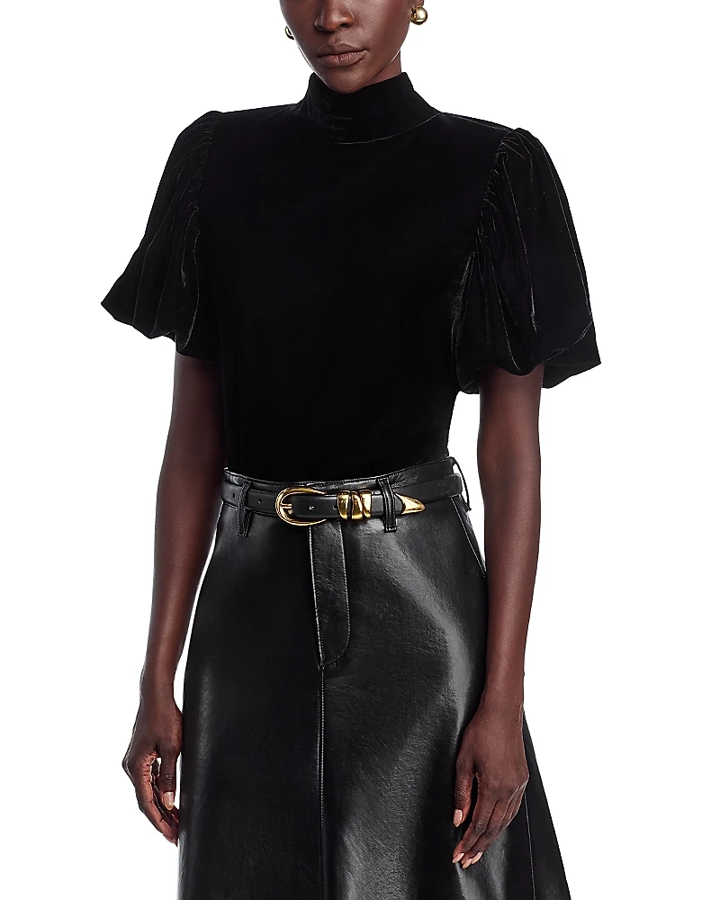Area Stars Velvet Mock Neck Top