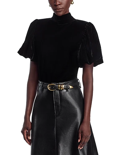 Area Stars Velvet Mock Neck Top