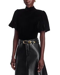 Area Stars Velvet Mock Neck Top