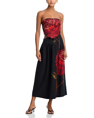 Farm Rio Rosalia Strapless Dress