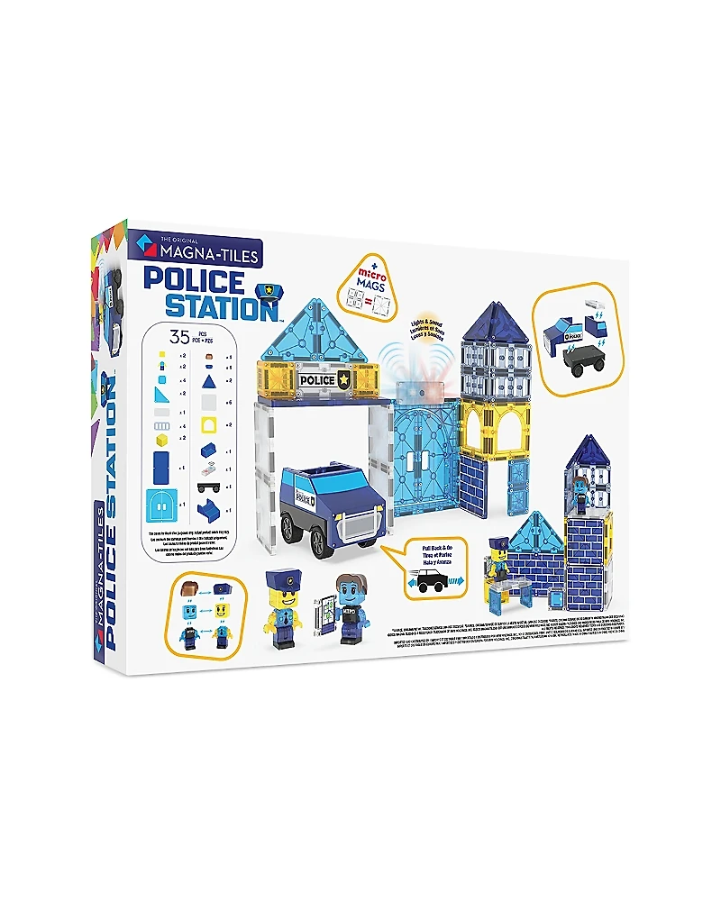 Magna-Tiles Police Station Magnetic Construction Set, 35 Piece - Ages 3+
