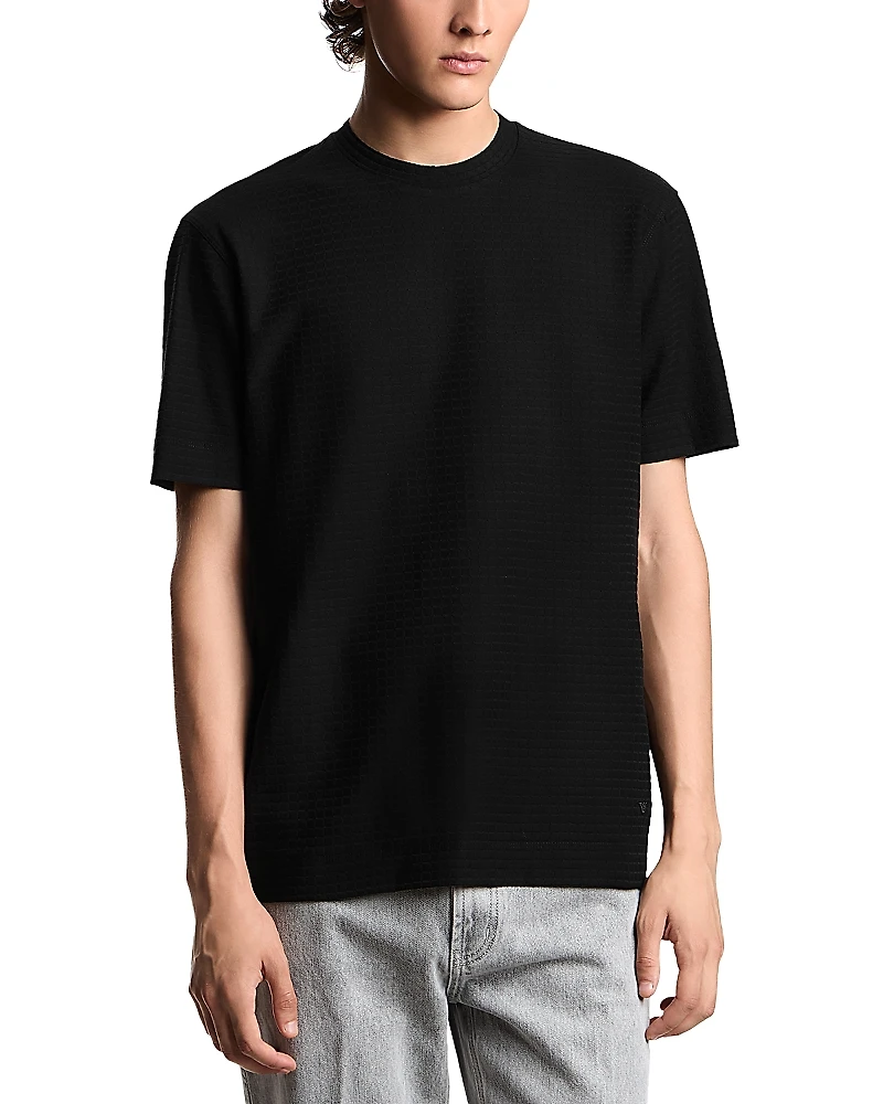 Emporio Armani Textured Cotton Jacquard Tee