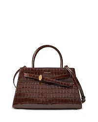 Veronica Beard Dash Croc Embossed Leather Satchel