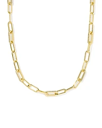 Kendra Scott Bella Pave Paperclip Chain Collar Necklace, 18.5-21.5