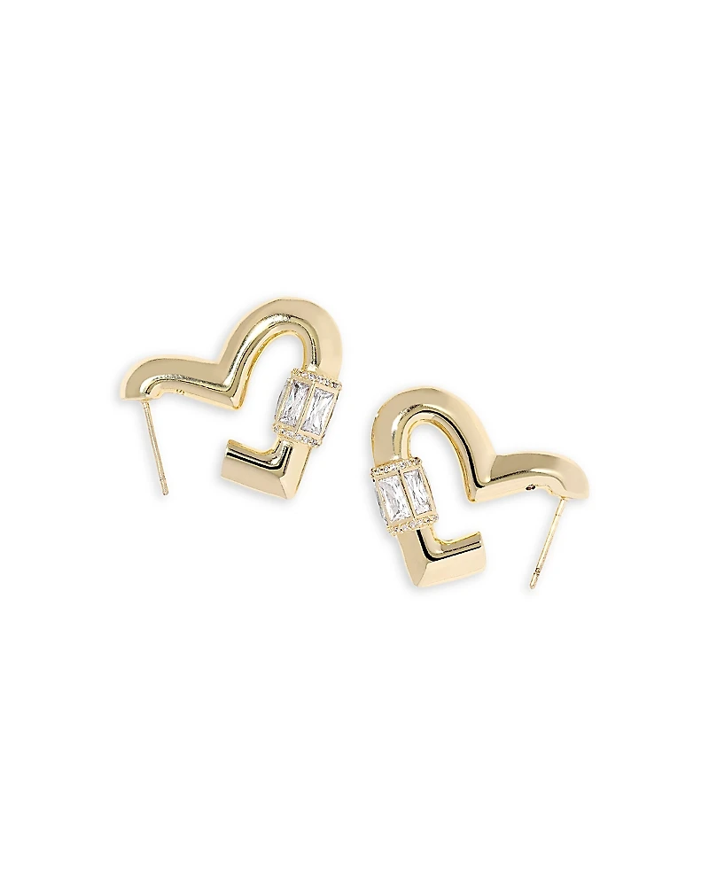 Kendra Scott Emery Crystal Heart Hoop Earrings