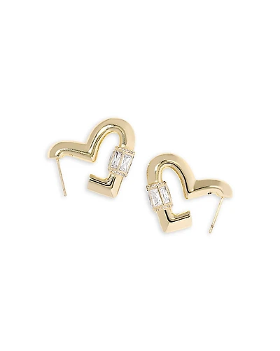 Kendra Scott Emery Crystal Heart Hoop Earrings
