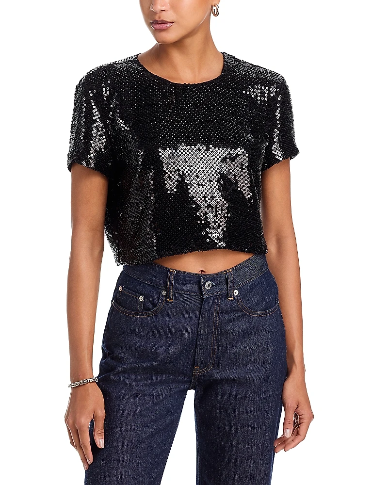 Frame The Sequin Flutter Top