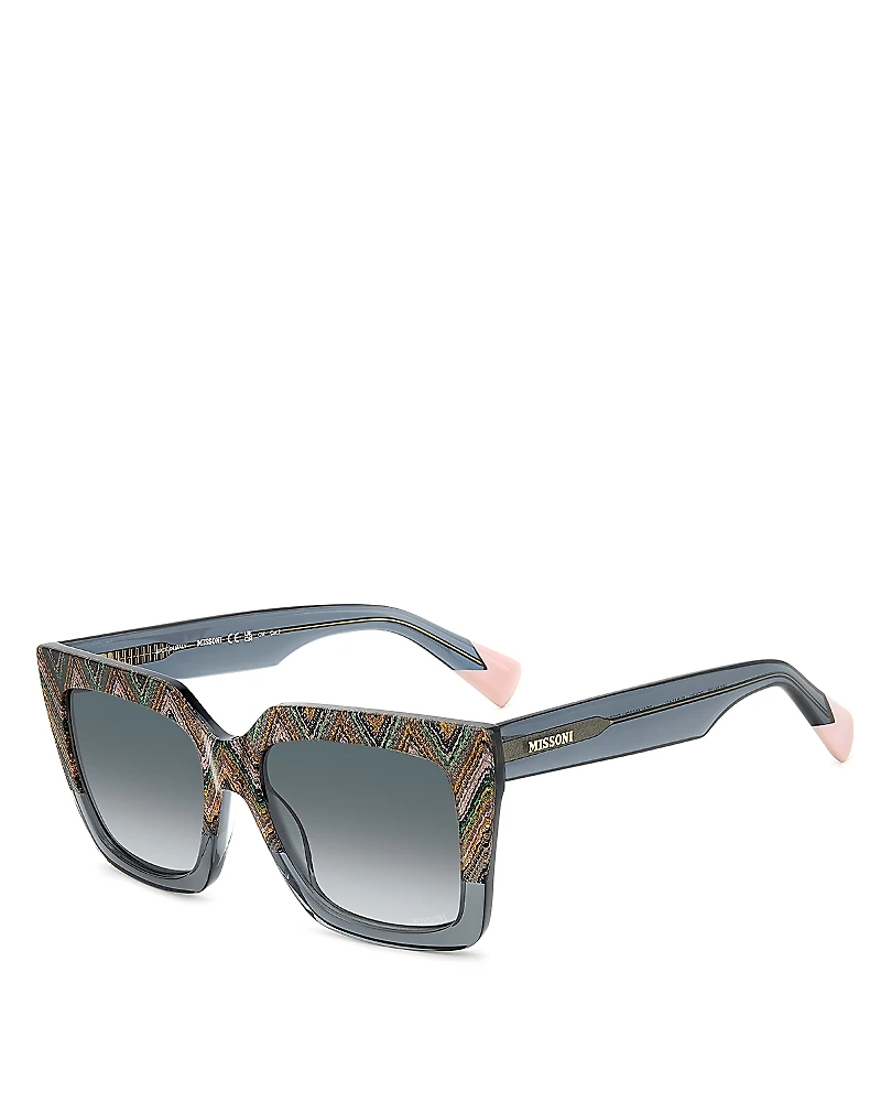 Missoni Gradient Rectangular Sunglasses, 55mm