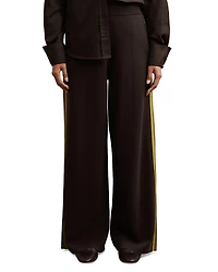 Reiss Samson Knitted Wide Leg Side Stripe Trousers