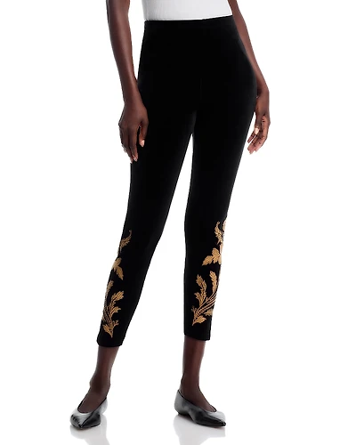 Johnny Was Cropped Velvet Leggings