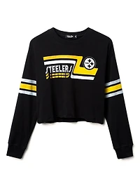 Junk Food Clothing Women's Nfl Pittsburgh Steelers Retro Crop Fleece
