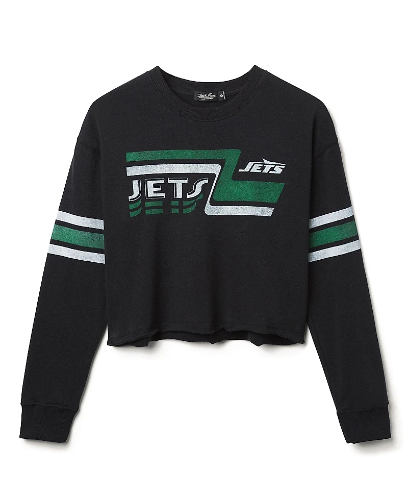 Junk Food Clothing Women's Nfl New York Jets Retro Crop Fleece