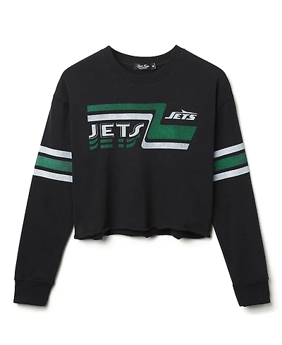 Junk Food Clothing Women's Nfl New York Jets Retro Crop Fleece