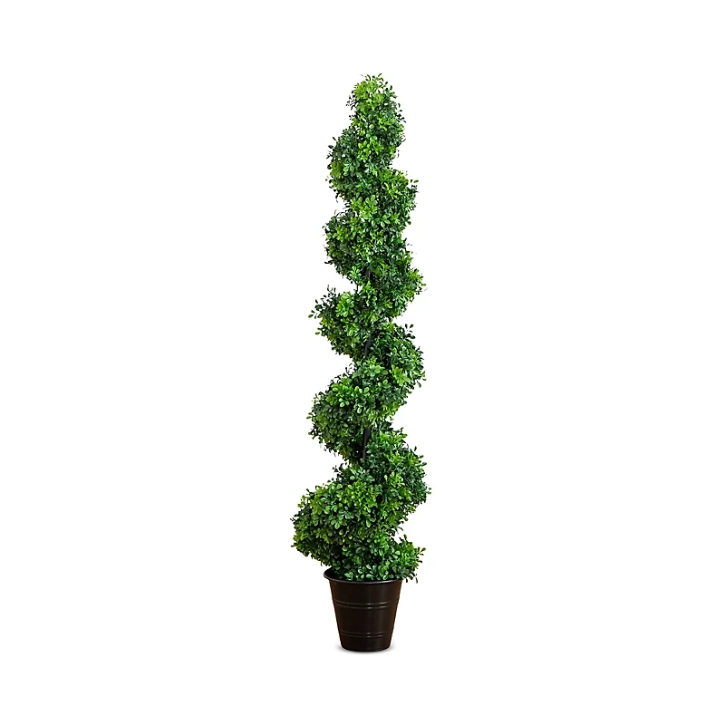 Nearly Natural 5' Uv Resistant Boxwood Spiral Topiary Artificial Tree