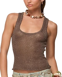 Edikted Eleora Sequin Knit Tank Top