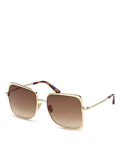 Tom Ford Tara Geometric Sunglasses, 57mm