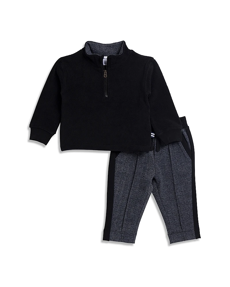 Splendid Boys' Herringbone Quarter Zip Top & Pants Set