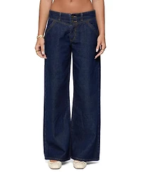 Edikted Meredith Low Rise Dark Rinse Wash Jeans