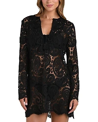 L'Agence Ansley Paisley Crochet Cover Up Dress