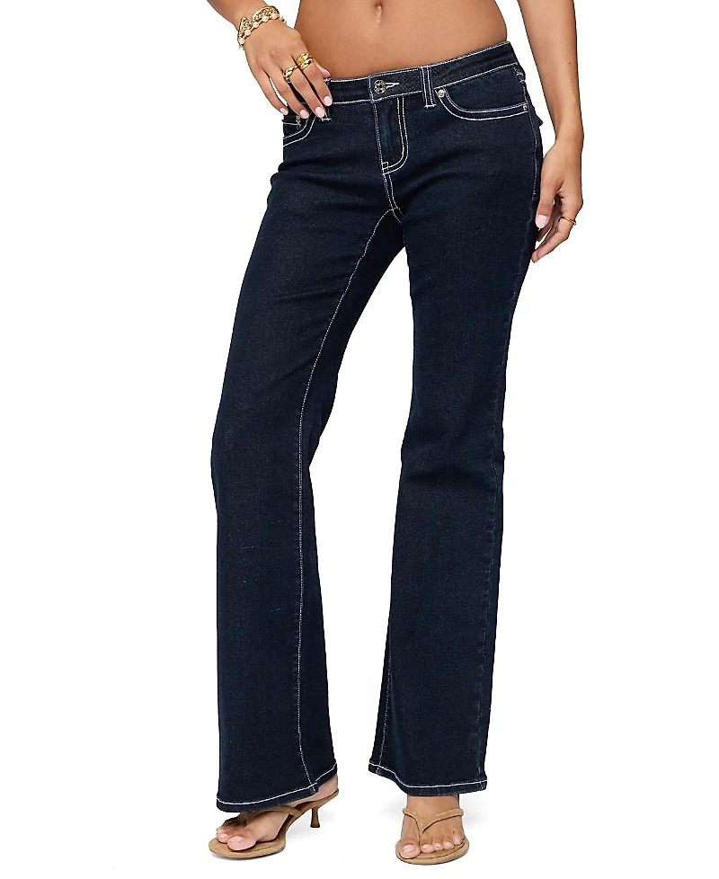 Edikted Louis Contrast Low Rise Jeans