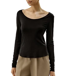 Lilysilk Scoop-Neck Pure Silk Slim Fit Top