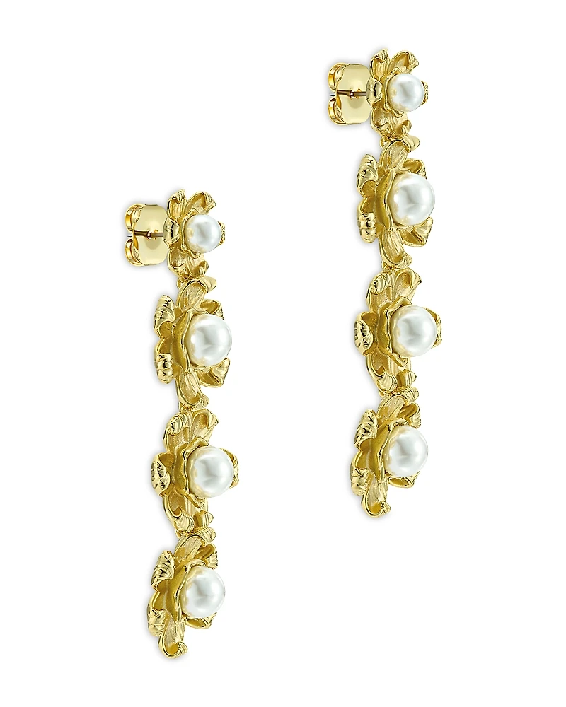 Ted Baker Imitation Pearl Daisy Linear Drop Earrings