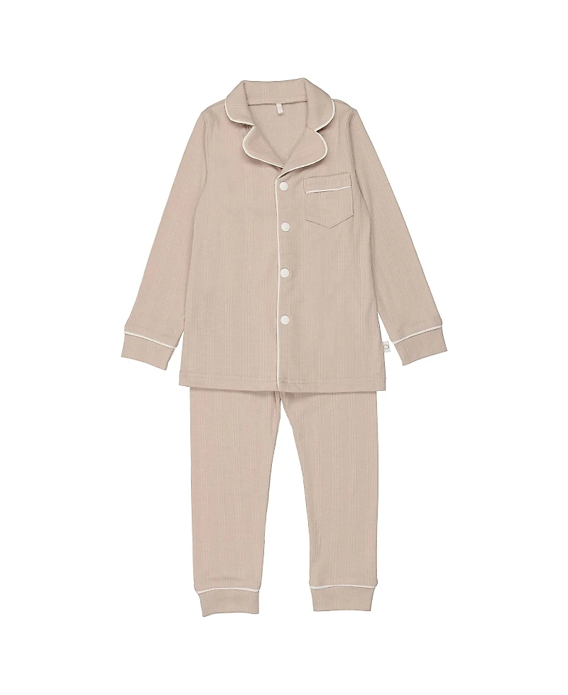 Pouf Baby Girls' Ribbed Grandpa Pj Set - Little Kid, Big Kid