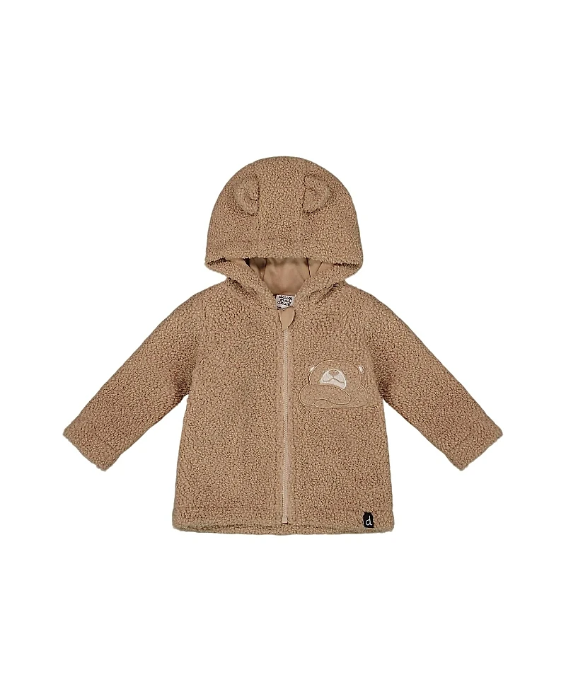 Deux par Boys' Sherpa Bear Hooded Zip Jacket - Baby