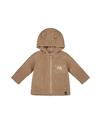 Deux par Boys' Sherpa Bear Hooded Zip Jacket - Baby