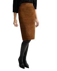 St. John Suede Pencil Skirt