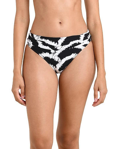 La Blanca Woven Shadows Shirred Band Hipster Bikini Bottom