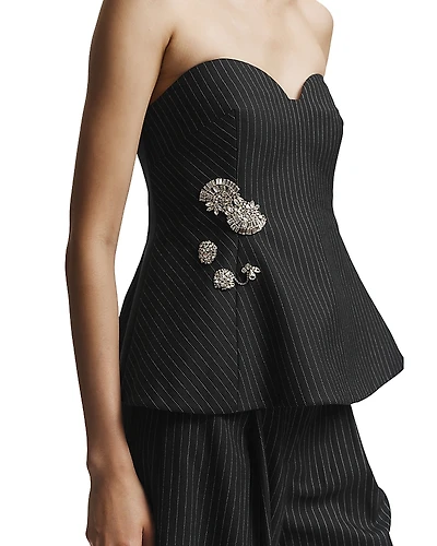 Saint Art Rosa Embellished Strapless Top